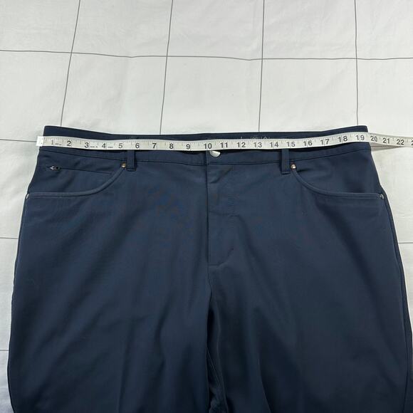 7 Diamonds Pants Mens 38 Navy Blue Performance Chino Slim Fit Stretch Work Golf - Picture 8 of 13